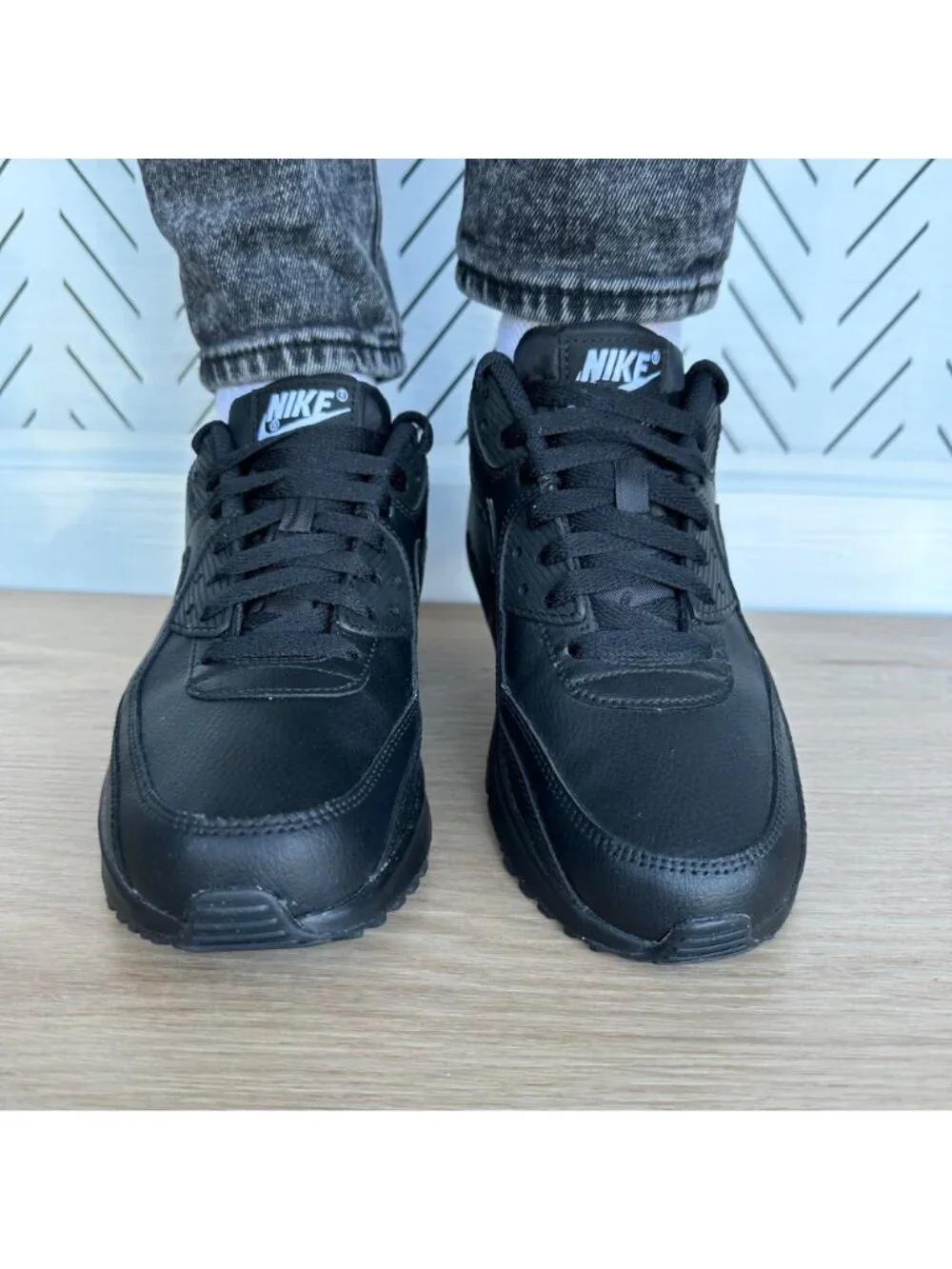 ⭐Nike Air Max 90 Recraft Sz 5Y Big Kids Running Shoes Sneakers Black CD6864-001⭐